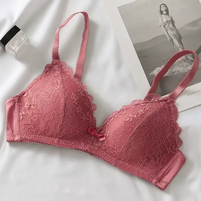 Soutien-gorge sans couture push-up en dentelle avec broderies florales pour femmes grandes tailles occasions quotidiennes