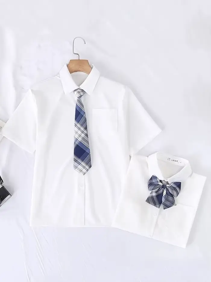 JMPRS – chemise blanche d'été pour femmes, manches courtes, Style JK Preppy, japon, filles, hauts Ha