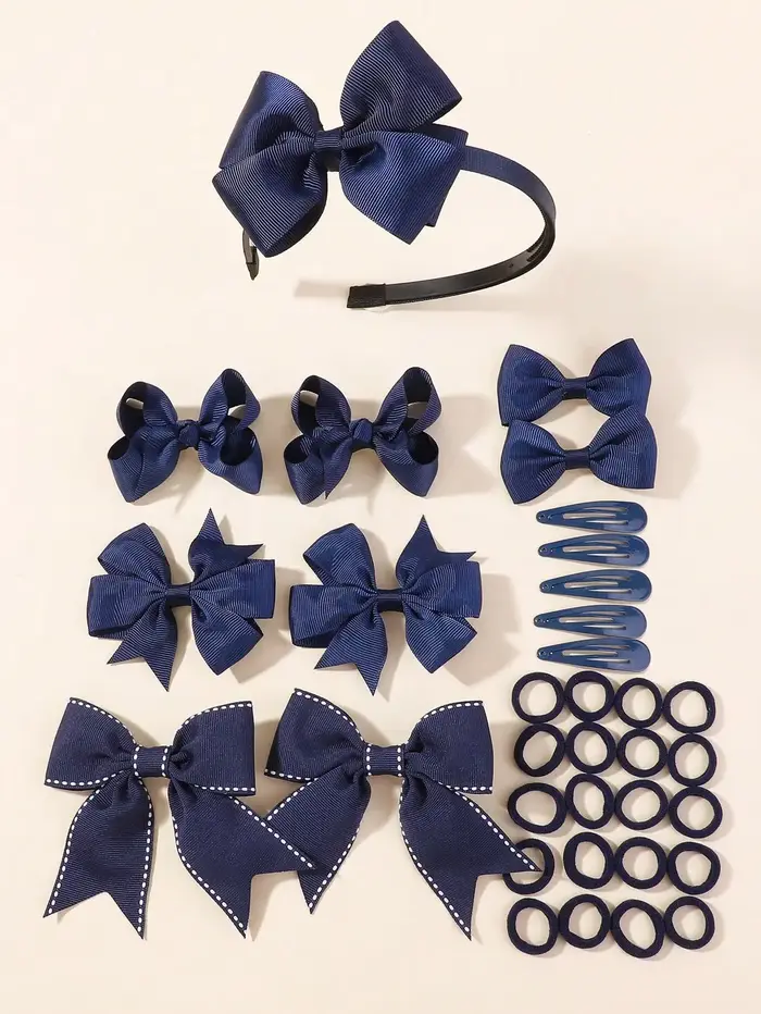 34 pièces/ensemble nouvelle mode couches bandeaux ruban arcs bandeau pinces à cheveux BB clips cheve