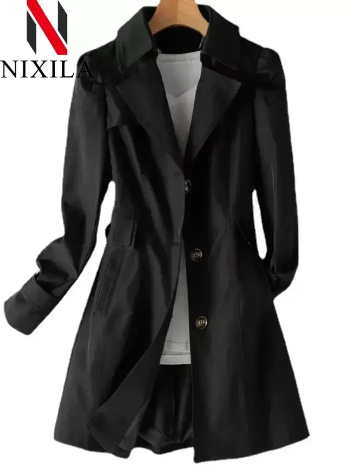Printemps automne coupe-vent décontracté Version du Long coupe-vent haut mode coréenne dames manteau