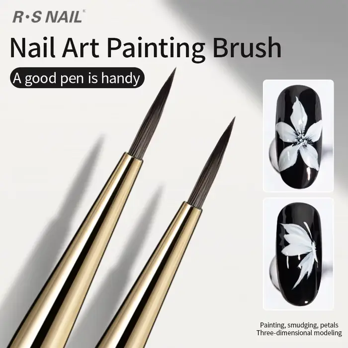 RS Nail Art peinture pinceau lignes acryliques stylo rayures grille fleur papillon dessin aquarelle