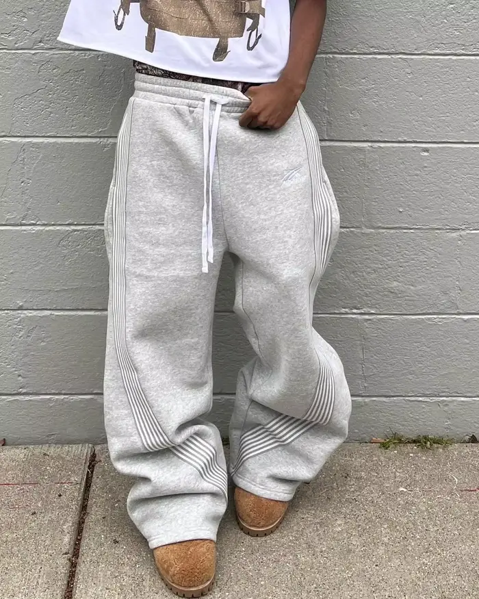 Y2k gris pantalons décontractés Vintage fonctionnel tactique hommes femmes Premium Jogging pantalon