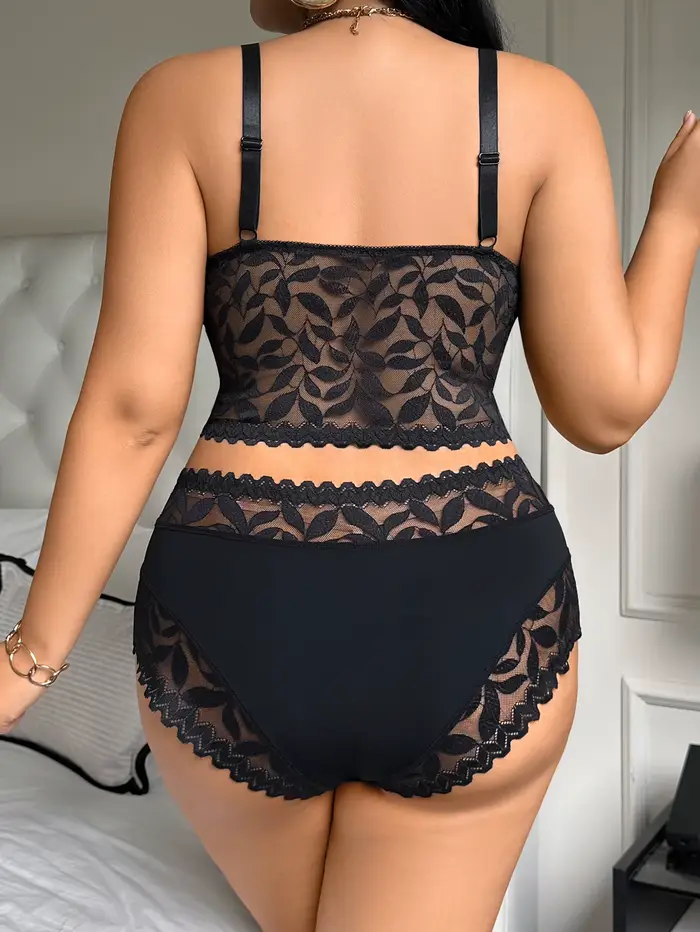 Sexy jemné spodní prádlo s květinovou krajkou pro ženy velkých rozměrů pohodlné a svůdné