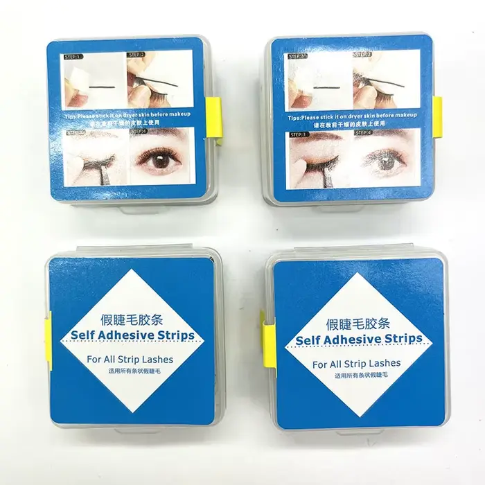 40 pièces/boîte réutilisable auto-adhésif sans colle cils bande de colle Extension de faux cils sans