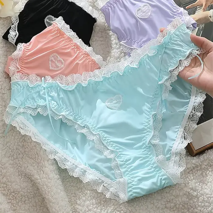 Spodní prádlo Sexy ropa interiér mujer Lolita roztomilý soukromý pokojská bragas de mujer velké velikosti spodní prádlo ženy měkké krajky kalhotky lenceria