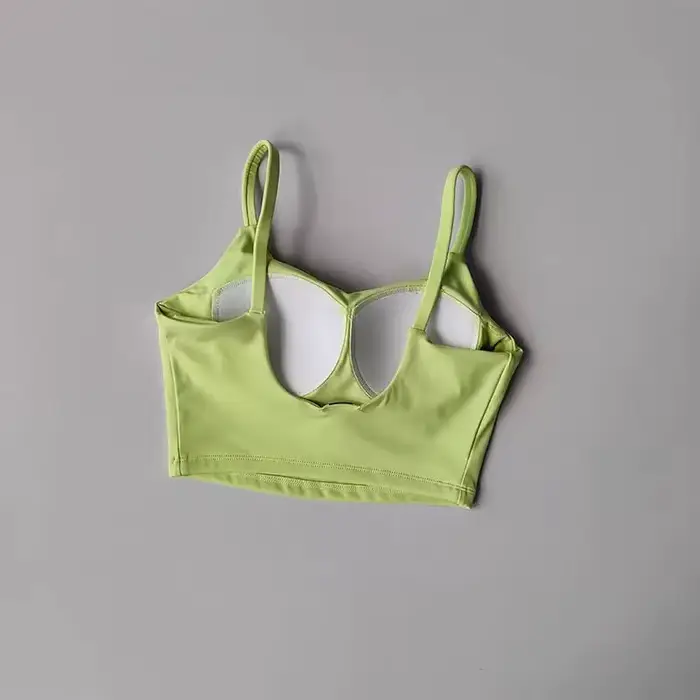 Haut de soutien-gorge de sport pour femmes, push up, rembourré fixe, hauts push-up, gilet de fitness