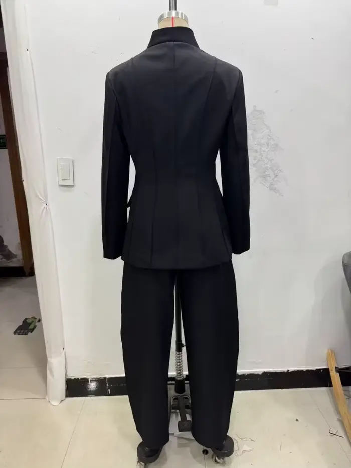 ETJ 2025 – veste de costume slim à col haut et pantalon décontracté assorti pour femmes, nouveau des