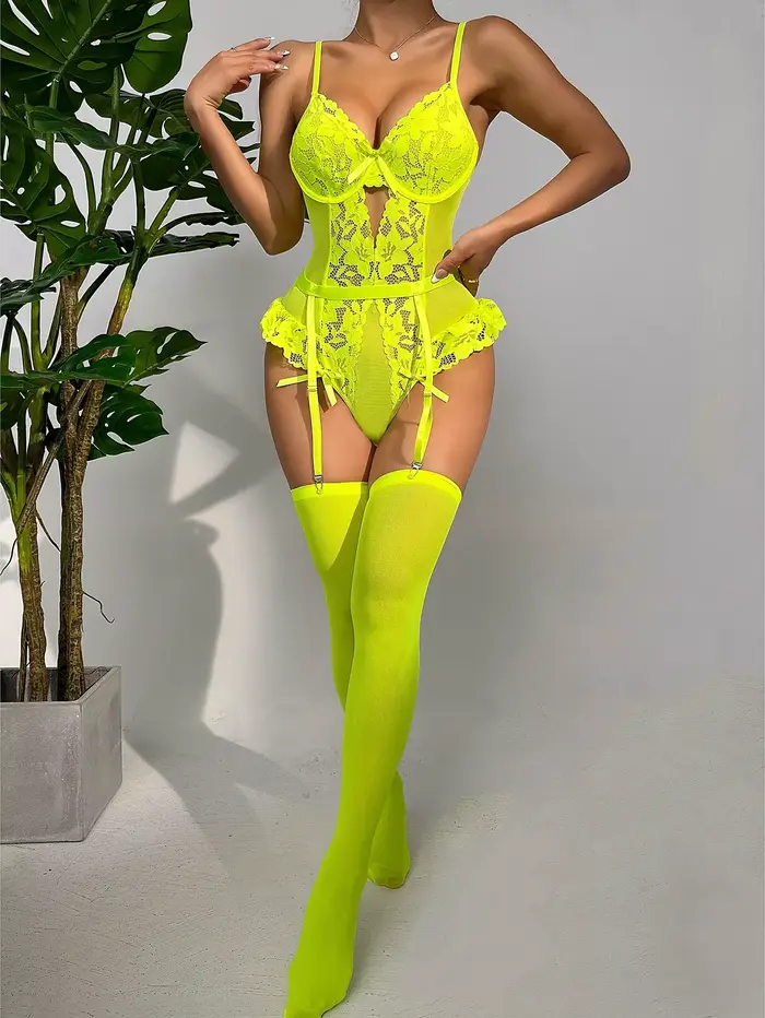 Diccvicc Sexy Spodní prádlo s nízkým tělem Průhledné květinové výšivky Krajka Ženy Spodní prádlo Erotické bodysuit Fantasy Intimní kostým