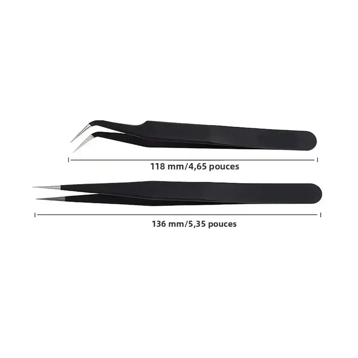 černá a bílá antistatická nerezová ocel přesné klipy pro Nail Art řas rozšíření a profesionální make-up