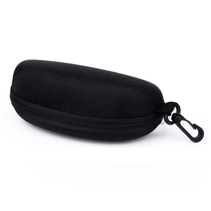 Étui de luxe pour lunettes de soleil à fermeture éclair EVA, boîte de protection en cuir PU noir de 
