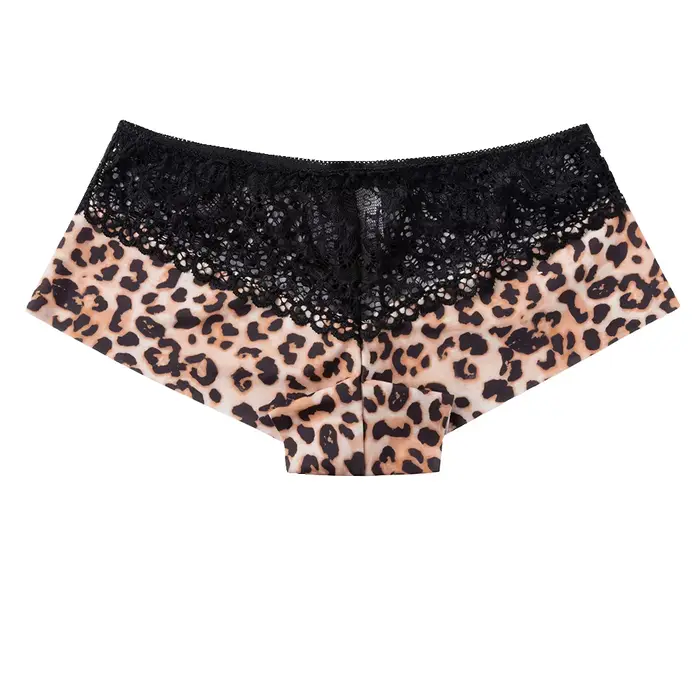 Dámské sexy krajkové boxerky s leopardím vzorem