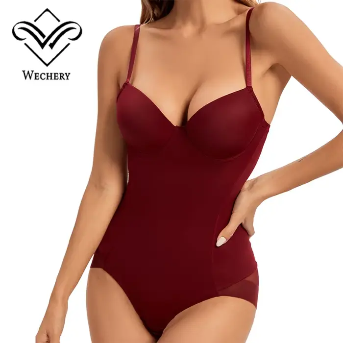 Body Shaper Strappy Bralette pro ženy, sexy vrhací podprsenka, podprsenka bez zadku, černé spodní prádlo s kosticemi, tmavě červený kostým tanga buben