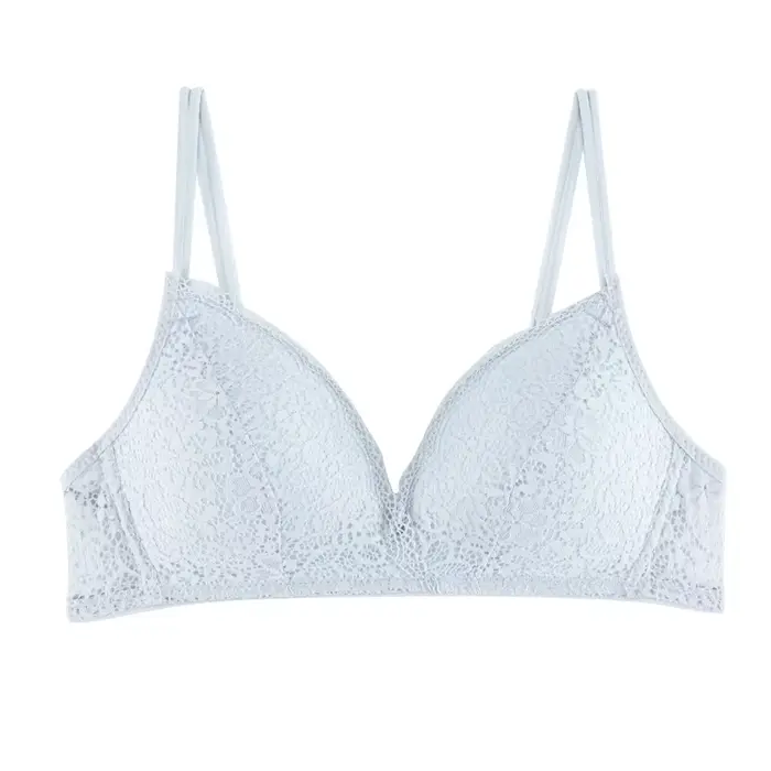 Sexy krajková podprsenka pro ženy, květinová podprsenka bez kostic, dámské spodní prádlo šálky A B, měkká podprsenka barva jednobarevný, trendy podprsenka