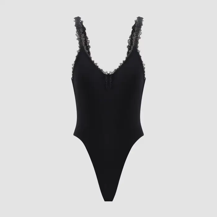 Body femme en dentelle, noir, coupe séduisante et élastique qui s'adapte au corps, nouveau style été 2026