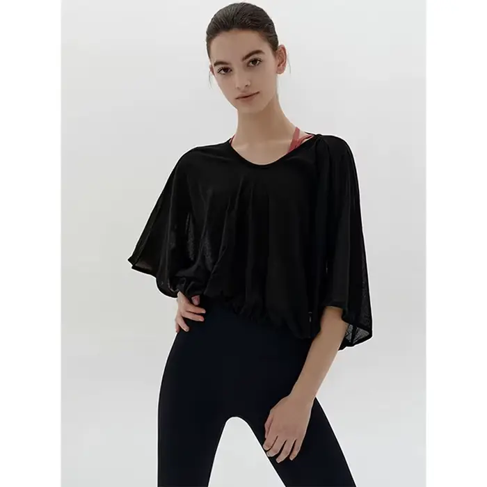 Nouveau T-shirt Oversize Femme Été 2026 – Dos Nu Sexy, Découpes Tendance, Streetwear, Yoga, Course à