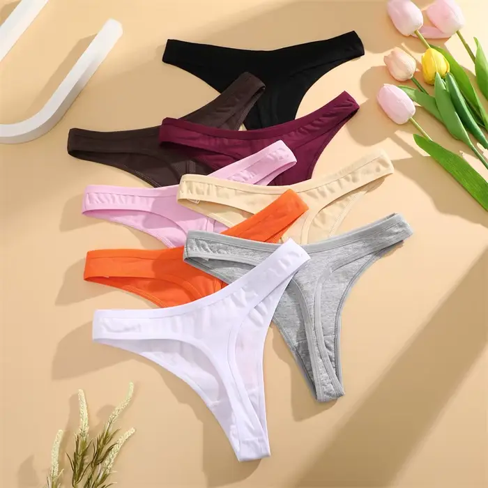 3 kusy / set bezešvé bavlněné kalhotky spodní prádlo pohodlí pro ženy nízký pas prodyšné žabky Sexy pevné sportovní tanga měkké spodní prádlo