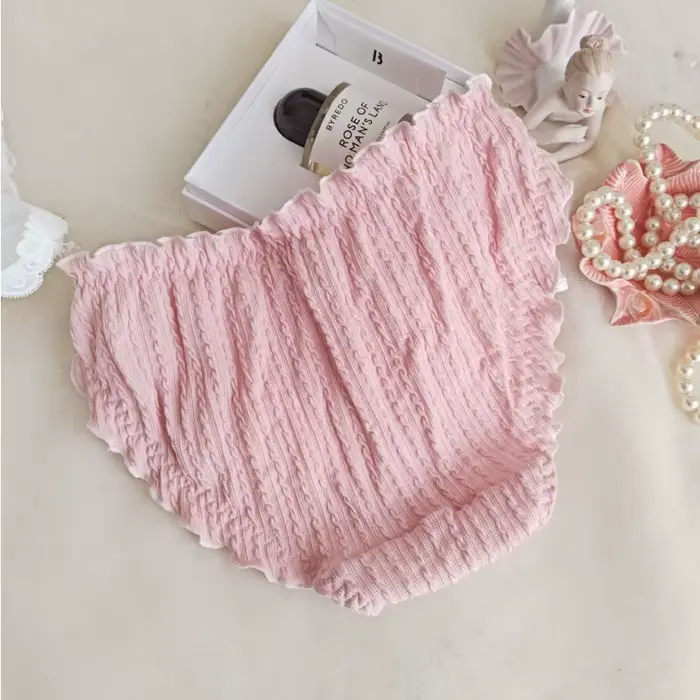Dámské krajkové kalhotky volán, styl Lolita, bavlněné spodní prádlo, nastavitelné ramínko, roztomilé spodní prádlo volán, oblečení Lolita