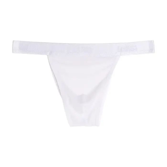 Tanga Sexy pour hommes, taille moyenne, pochette convexe en U, slip à fourche haute, ultra-fin, semi