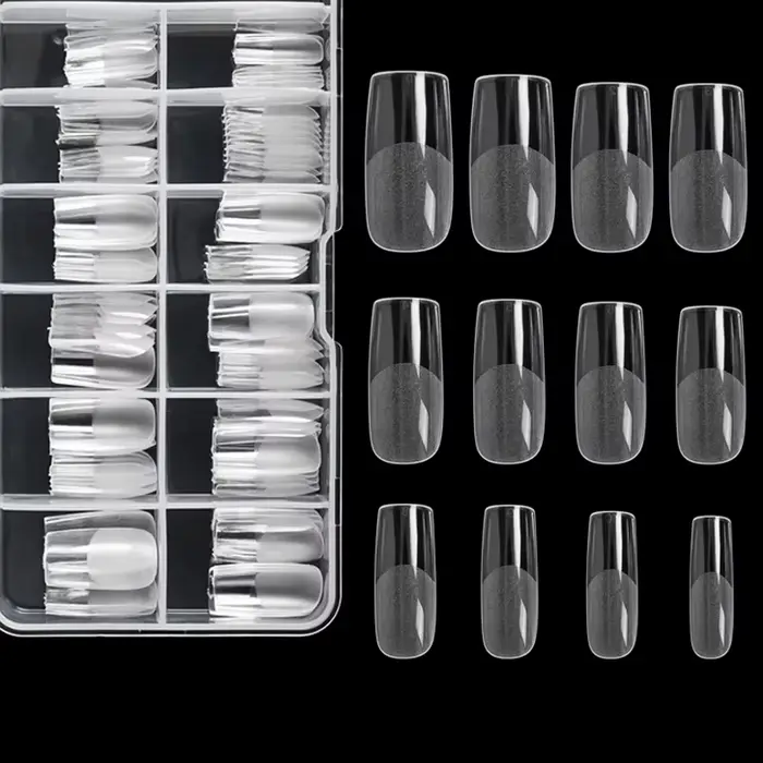 Embouts d'ongles carrés, 120 pièces, couverture complète artificielle, pointes de Gel souples et cla