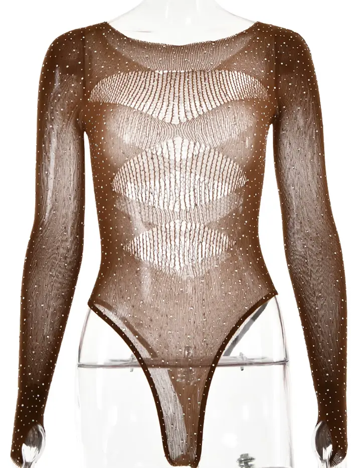 Průhledné sexy body s kamínky