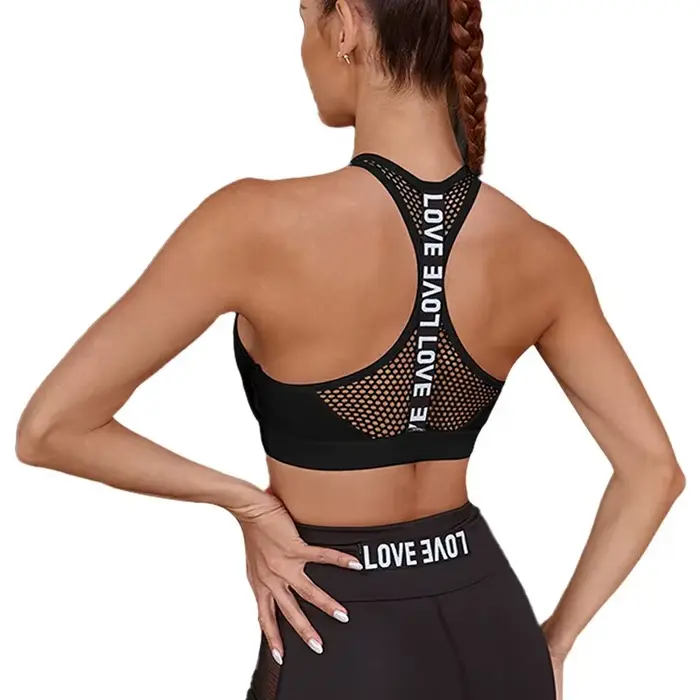 Femmes Sport soutien-gorge Fitness lettres Yoga soutien-gorge tasse course Yoga gymnase Fitness haut court femmes Push Up Bralette Sport soutiens-gorge