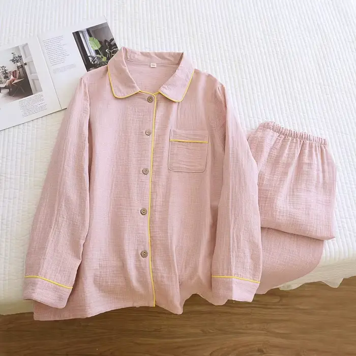 100% coton femmes pyjamas 2026 nouveaux pyjamas pour femmes pyjama manches longues pantalons longs 2 pièces ensemble dame pyjamas vêtements de nuit