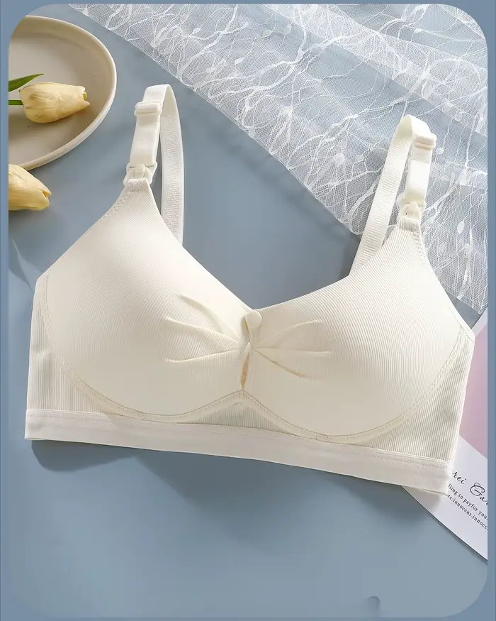 Soutien-gorge à armatures pour femme, à ouverture frontale avec boucle, bonnets fixes, confortable, 
