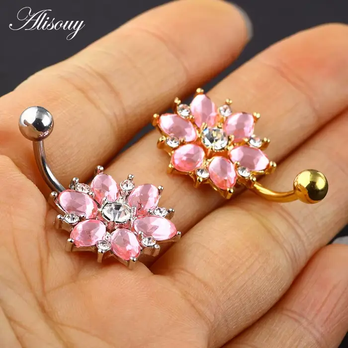 Alisouy 1 kousek chirurgické oceli tělní piercing klenot větvička břicha Piercing břicha Piercing náprstku kroužky pro dívky