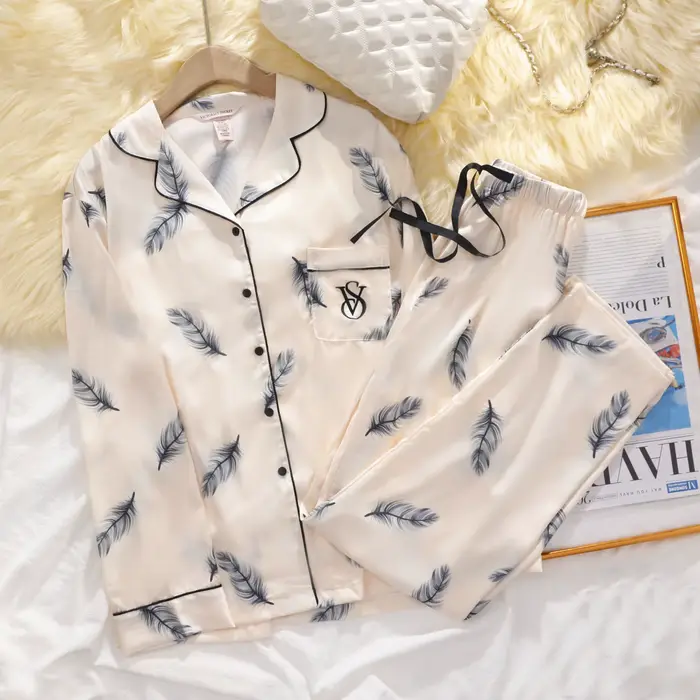 Pyjama en coton tricoté Victoria's Secret pour femmes ensemble de nuit vêtements de détente confortable et respirant pour les occasions spéciales