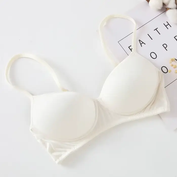 Soutien-gorge en soie pour femmes, sans armatures, en soie naturelle, 3/4 bonnets, pour usage quotid