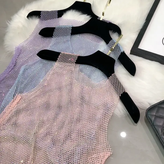 Débardeur brillant avec perles en cristal, camisole d'estampage, diamant évidé, sexy, club de fête