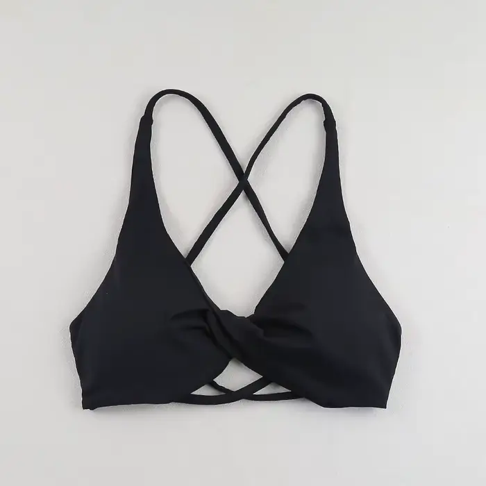 Soutien-gorge de sport sexy à fines bretelles, confortable, très extensible, respirant, amovible, po