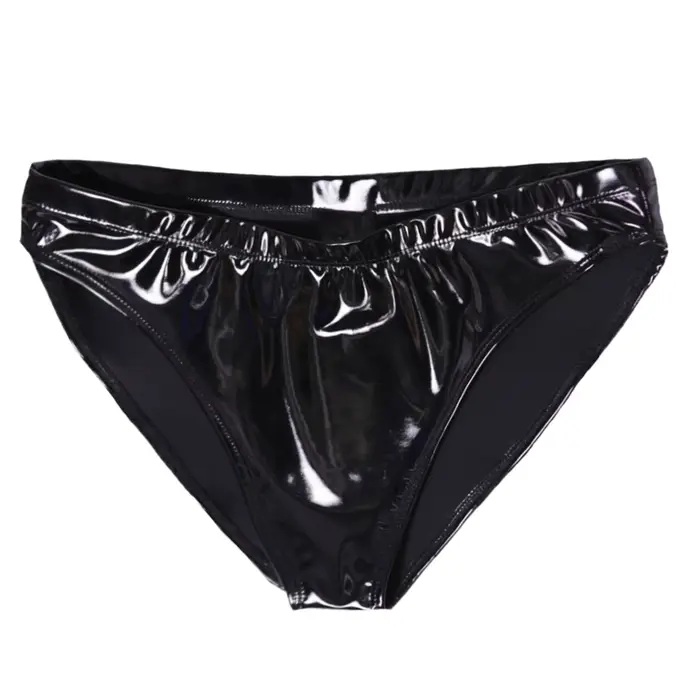 Dámské patentové kožené spodní prádlo, velká velikost, mokrý vzhled, nízkopodlažní elastické kalhotky, latexové spodní prádlo pro taneční párty