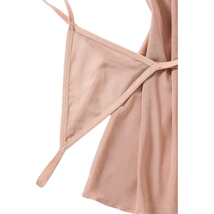 Sexy spodní prádlo šaty pro ženy, průhledné krajky a síťované noční košile, pevné, vybavené střih, V-neck, letní noční košile, noční košile