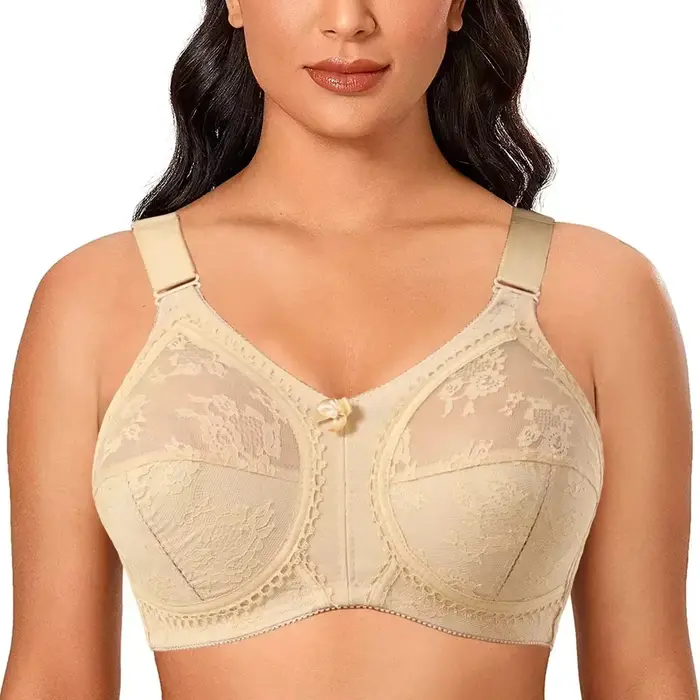 Soutien-gorge grande minimiseur en dentelle pour femmes, grande taille, Sexy, sans doublure, couvert