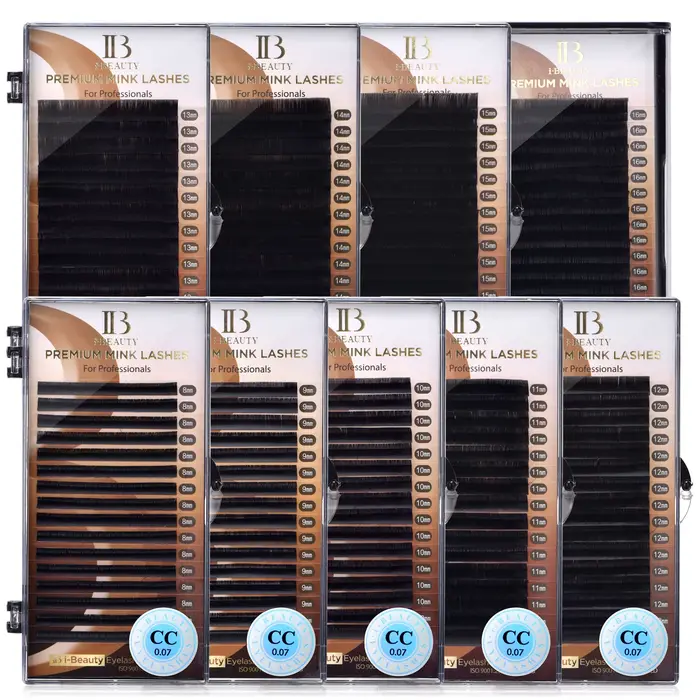 I Beauty Extension de cils Premium vrais cils de vison CC SS D Curl ibeauty Volume cils Origianl IB 