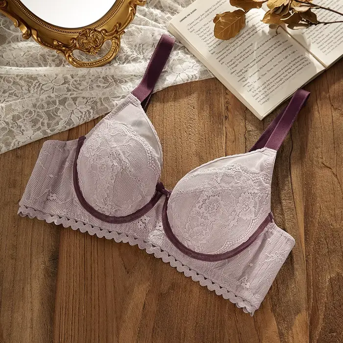 Plus velikost dámská podprsenka, B-K klobouk, stylový, sexy, high-end, push-up, zeštíhlující, krajka, prodyšný, dámské spodní prádlo, léto