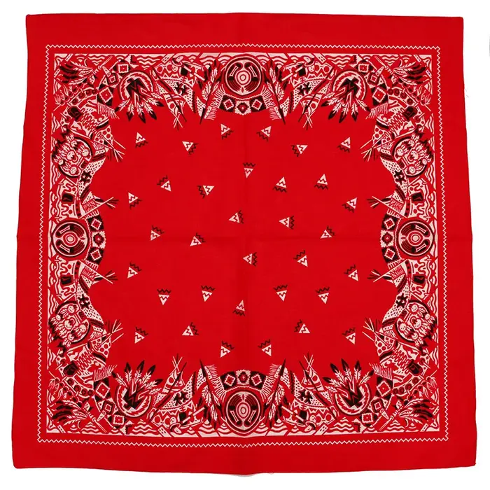 Nová nadměrná 70 cm červená čtvercová šála retro styl potištěná bavlna Bandana klobouky šátek