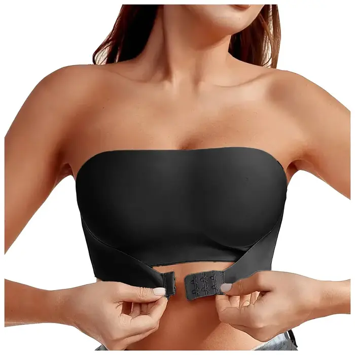 Soutien-gorge sans bretelles sans couture pour femme – Bouton sur le devant, sans rembourrage, sous-