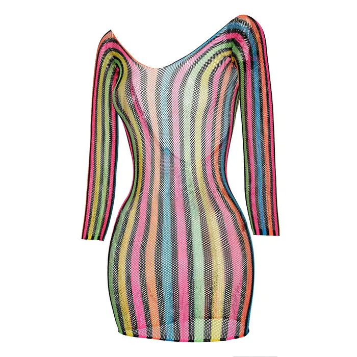 1 pièce Robe de plage moulante pour femme, style résille, transparente et ajourée, à manches longues