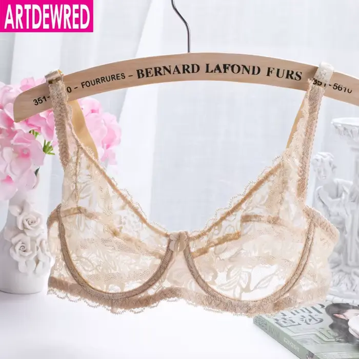 Dámská sexy krajková podprsenka, luxusní bavlněná síťovina Bralette, bezešvé dámské spodní prádlo, květinová podprsenka bez vyztužený, intimní, nové, 2018