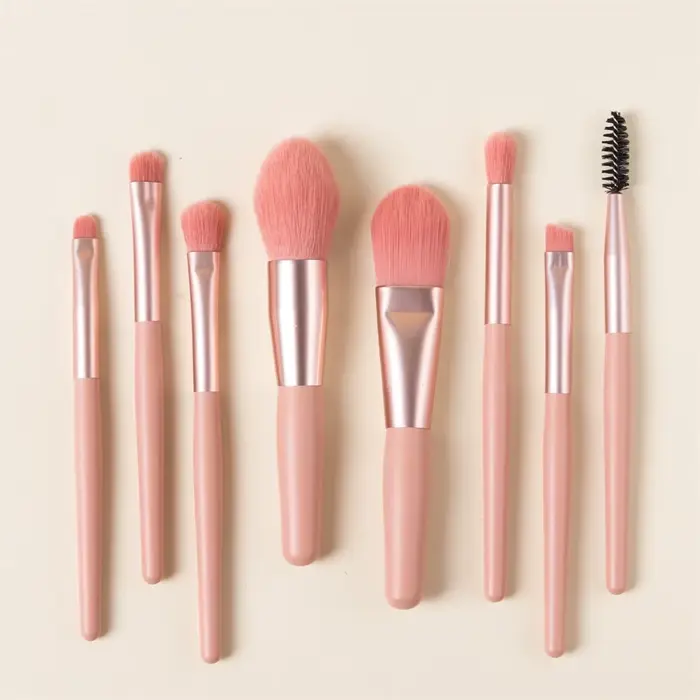 Ensemble de pinceaux de maquillage doux et moelleux, 8 pièces, pour fond de teint, Blush, poudre, fa