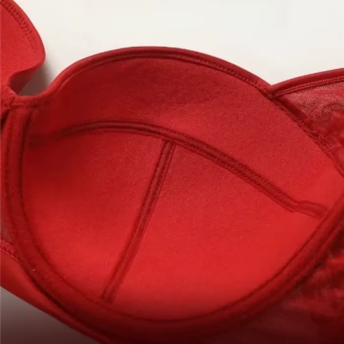 Elegantní červená Beauwear velká velikost podprsenka pro ženy 3/4 košíček hluboký výstřih sexy krajková