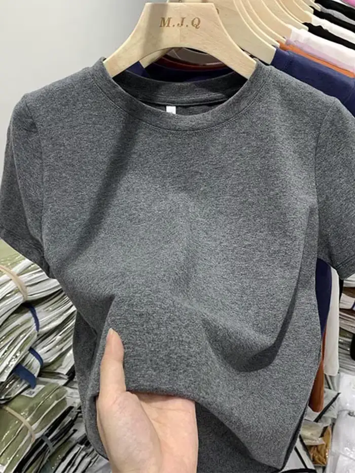 Femmes T-Shirt filles T-Shirt femme vêtements hauts coton T-Shirt femme à manches courtes printemps