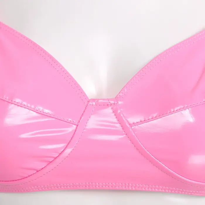 Sexy faux kůže mokrý efekt podprsenka pro ženy zvláštní příležitosti břišní tanec koncerty strany halloween