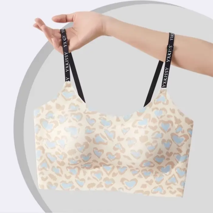 Bezešvá podprsenka pro ženy, leopard bez ramínek, sportovní a stylový režim spánku pro fyzické aktivity a noční výlety