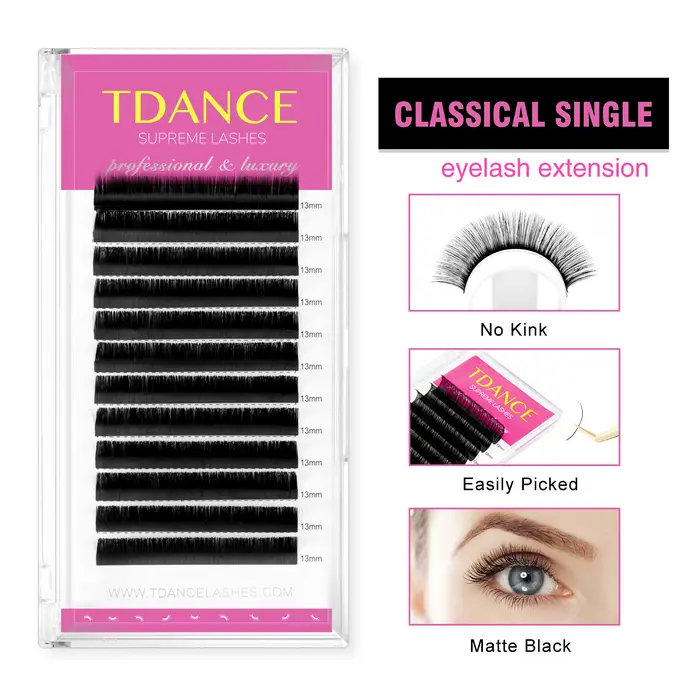TDANCE Faux vison cils individuels maquiagem cilios pour professionnels extension de cils de vison d