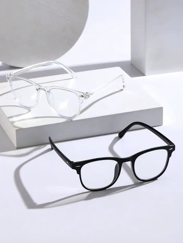 Lunettes transparentes Anti-lumière bleue, monture carrée en plastique unisexe, tendance, pour la re