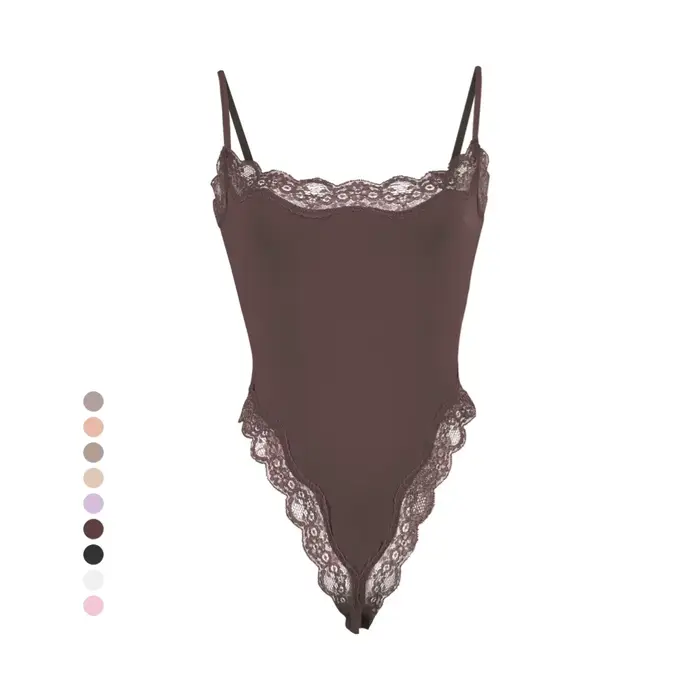 Body Camisole en dentelle pour femmes, couleur unie, sans manches, dos nu, modelant le corps, une pièce, Sexy, Slim, moulant, barboteuse, débardeur d'été