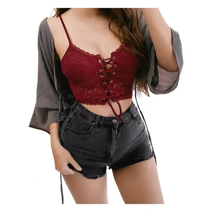 Soutien-gorge Sexy en dentelle, bonnet Push Up, soutien-gorge de soutien, Transparent, Crochet, dentelle, Bandage creux